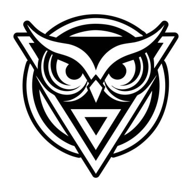 Baykuş başı simgesi, siyah stil