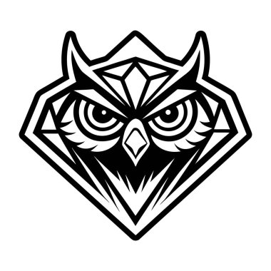 Baykuş simgesi beyaz arkaplanda izole edilmiş basit moda biçiminde