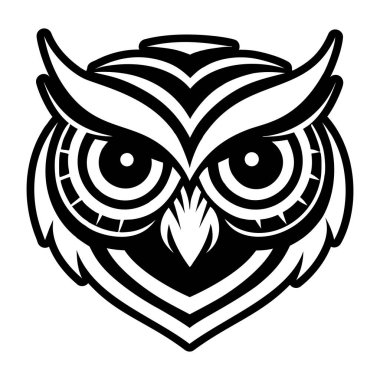 Baykuş yüzünün vektör illüstrasyonu