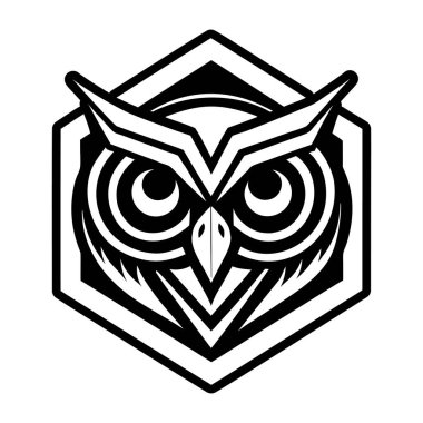 Baykuş vektör logosu tasarım şablonu çizimi