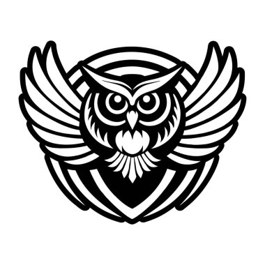 Baykuş logo vektör resimleme tasarımı