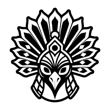 kabile maskesi ikonu. Web için geleneksel vektör simgelerinin özet çizimi