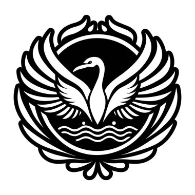 Kuğu logosu vektör simgesi tasarımı