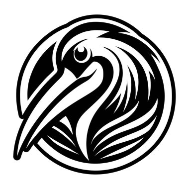 bir kuşun siyah ve beyaz vektör sanatı