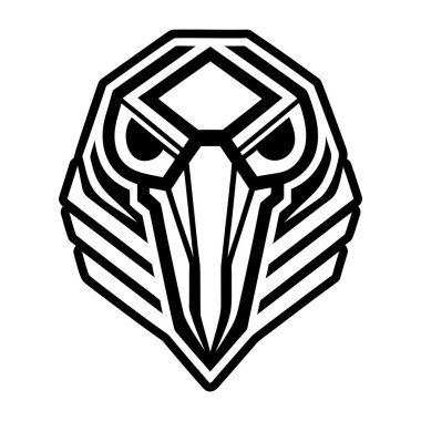 Baykuş kafa simgesi. Web tasarımı için baş vektör simgesinin basit çizimi