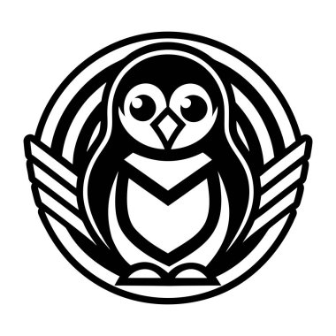 Baykuş logosu tasarım vektör çizimi. Baykuş logo şablonu.