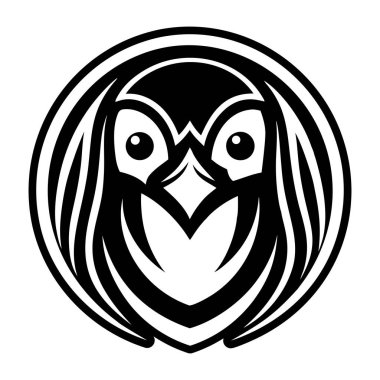 Baykuş logosu tasarım şablonu çizimi