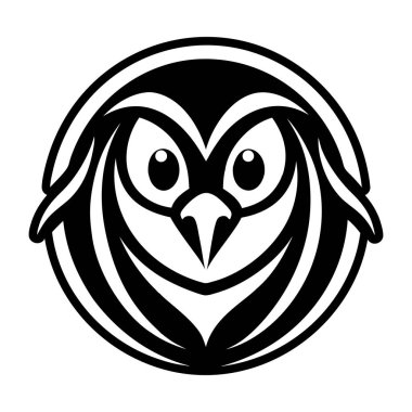 owl bird icon, black style