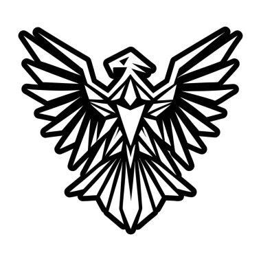 Kartal ikonu. Web için kanat vektör simgesinin özet çizimi