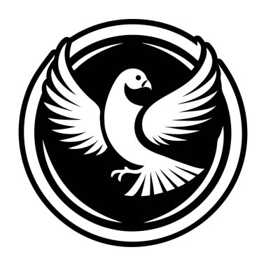 bir kuşun siyah beyaz simgesi