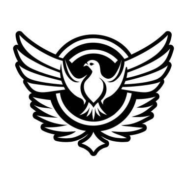 kuş simgesi vektör çizim şablonu