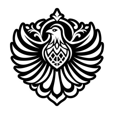 Dekoratif bir kuşun vektör çizimi