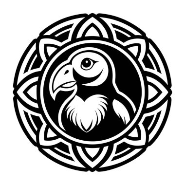 Siyah ve beyaz kabile süslerinin vektör çizimi. etnik kabile sanat tasarımı