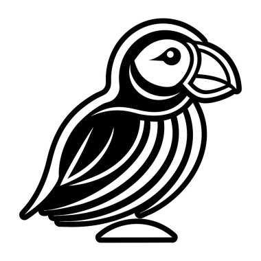 Papağan kuşu ikonu. Web tasarımı için papağan vektör simgesinin basit çizimi