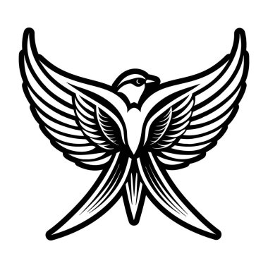 Güvercin ikonu. Güvercin simgesinin vektör illüstrasyonu