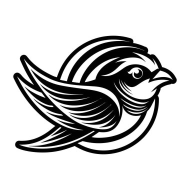 kuş logo vektör şablonu çizimi