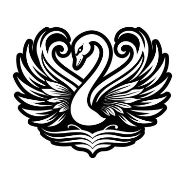 Kuğu logo vektör şablonu tasarımı