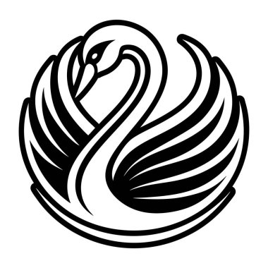 Kuğu simgesi vektör illüstrasyonu