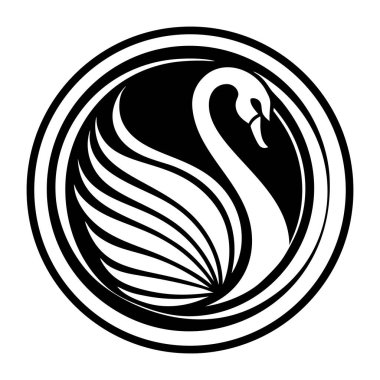 Beyaz arkaplanda kuğu simgesi