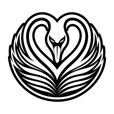 Kalp ile kanatları simge vektör