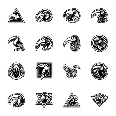 Siyah ve beyaz kartal seti