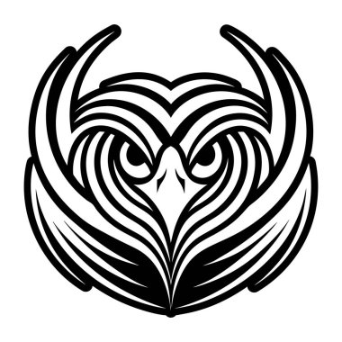 Siyah beyaz dövmenin vektör çizimi