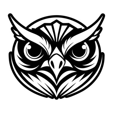 Baykuş logosu, vektör illüstrasyonu