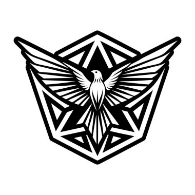 black bird emblem isolated icon