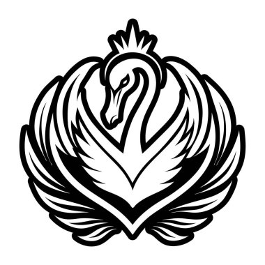 Tavus kuşu logosunun vektör çizimi.