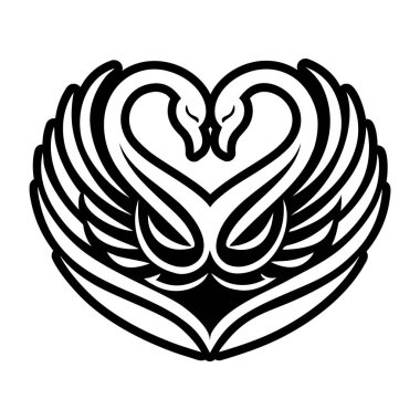 Kabartma Kuğu Kuş Logoları