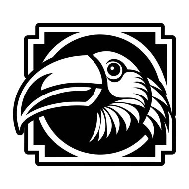 Papağan simgesi, basit siyah stil