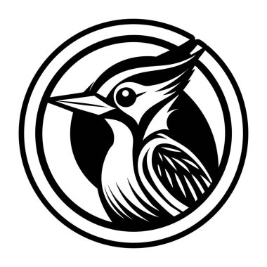 Daldaki kuş, siyah siluet, beyaz arka planda izole edilmiş.