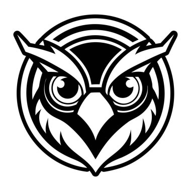 Baykuş logosu tasarım vektör şablonu çizimi