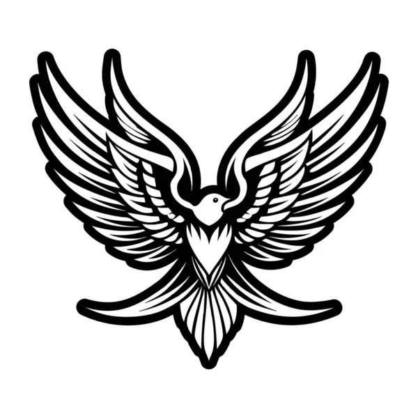 Kanatlı bir kuşun vektör çizimi