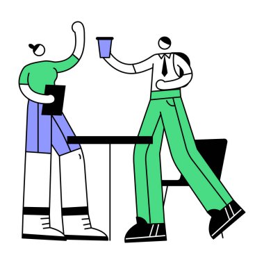 birkaç fincan kahve ile