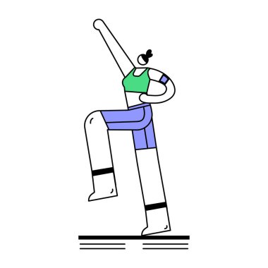 Beyaz arka plan vektör çizimi üzerinde yoga yapan genç bir kadın.