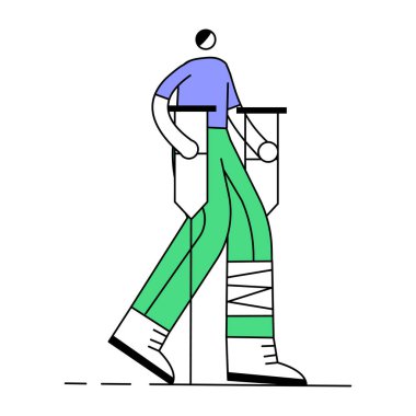 Duvarında paten boyası olan bir erkek işçi..