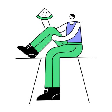 Elinde dondurma olan bir adam..