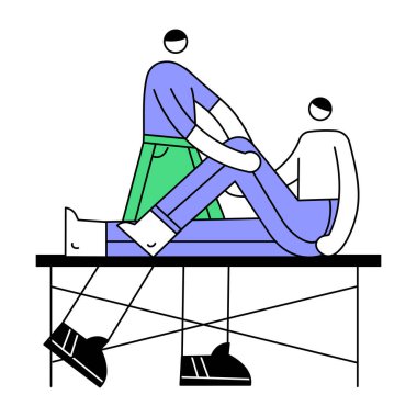 Hasta ve doktor hasta vektör çizimi tasarımı ile