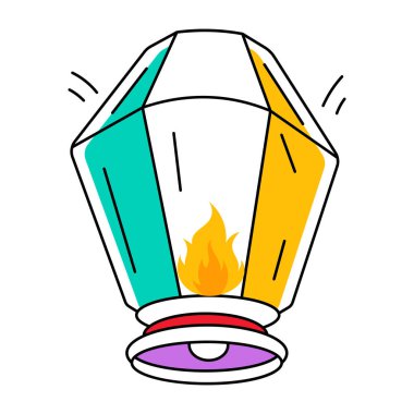 Serbest çizim çizgi film yanan meşale