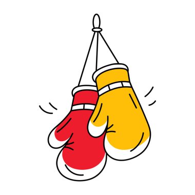 Boks eldiveni simgesi, vektör illüstrasyonu