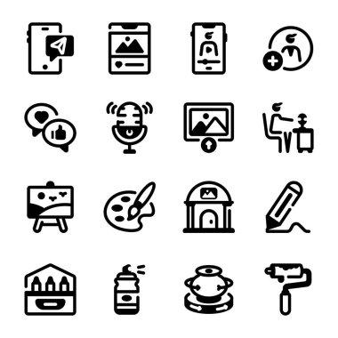 siyah vektör ev simgeler kümesi