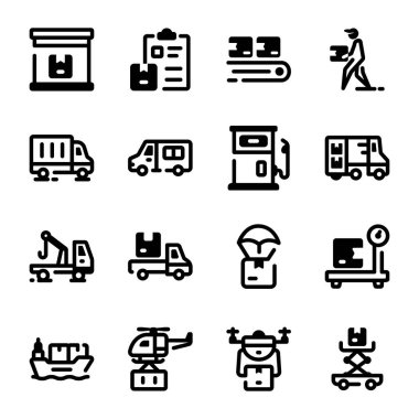 dağıtım simgesi vektör illüstrasyon sembolü ayarla