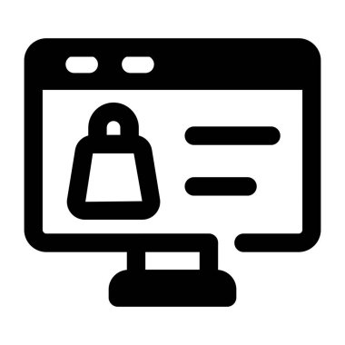 Bilgisayar Güvenlik simgesi, vektör illüstrasyonu