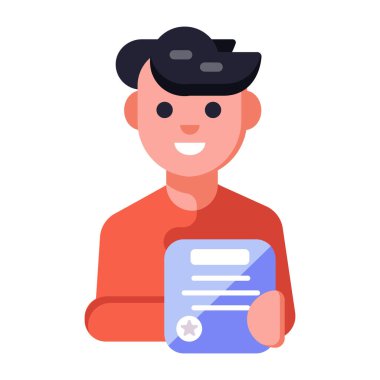 Dizüstü bilgisayarı olan bir adamın vektör çizimi