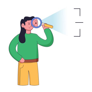 Adam büyüteçle yeni teknolojiler arıyor.