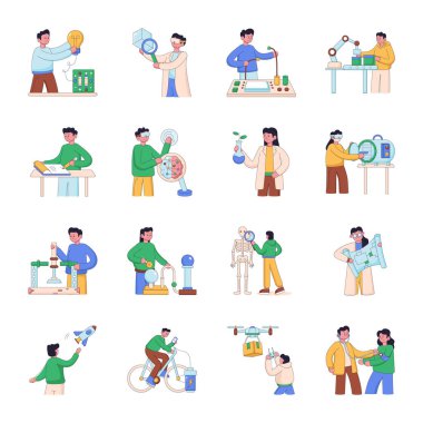 Bir grup sağlık çalışanı, vektör illüstrasyonu.