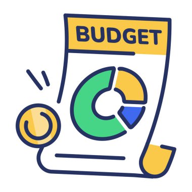 Bütçeyi temsil eden düz bir biçim simgesi