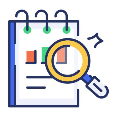 Bütçe analizini resmeden düz bir biçim simgesi