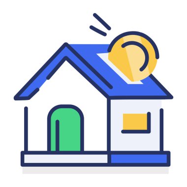 Emlak yatırım konseptinin düz stil simgesi